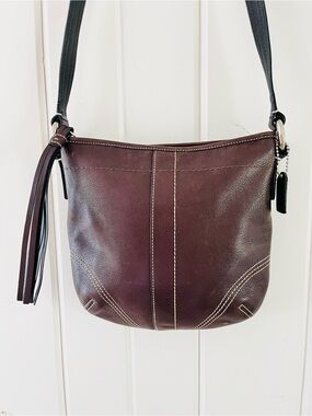 Coach Soho Dark Brown Pebbled Leather Crossbody